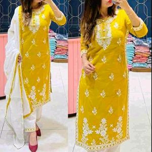 New Stayle Beautiful Reyon Silk Kurta Set With Dup