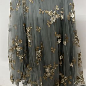 Grey And Golden Lehnga