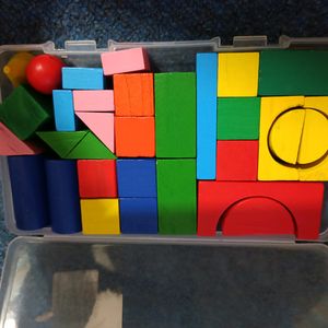 Colourful Building Blocks With Box