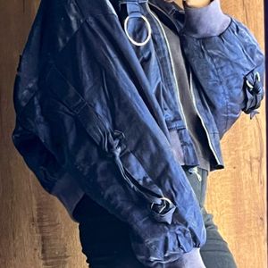 Navy Blue Oversized Jacket