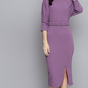 Sassafras Boat Neck Dress With Belt