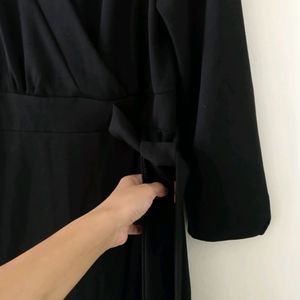 Black Wrapped Design Dress