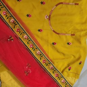 Musturd Color Lehenga With Unstiched Blouse