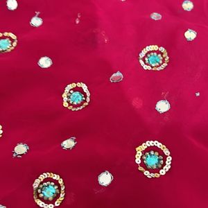 Pink Colour Georgette Saree