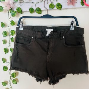 Olive Green Denim Shorts By H&m