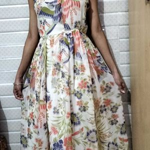 Floral backless Dress