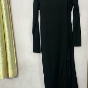 Black Bodycon Dress With A Slit