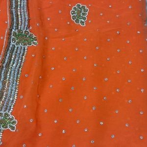 Beautiful Orange Saree