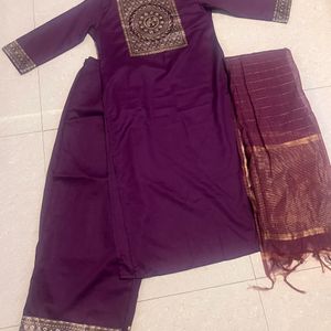 Purple Yoke Design Suit