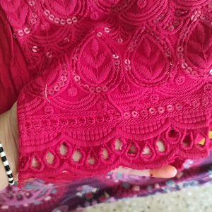 Sequins Maroon Designer Kurti