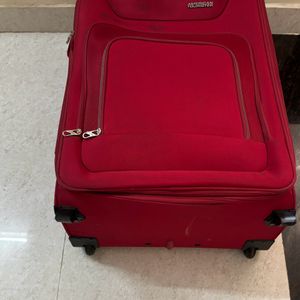 American Tourister Polyester Soft Trolley Red