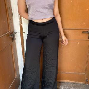 Black Satin Trousers Size S