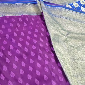 Pure Jamabar  Katan Banarasi With 2 Blouses