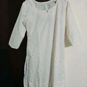 White Chikan Kurta