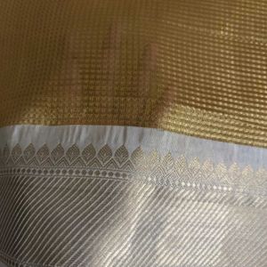 Checked Golden Saree