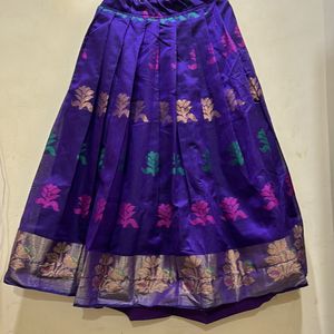 Violet & Gold Colour Festive Ware Half-Saree