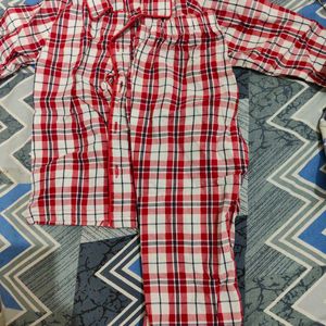 Red Chex Night Suit - New