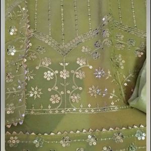 New Lemon Green Heavy Embroidered Kurta Set