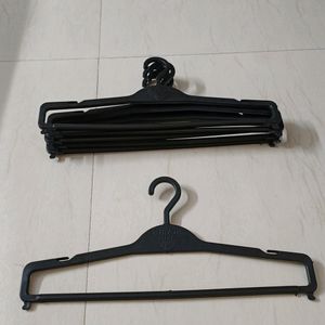 Ashoka Black Heavy Plastic Hanger - Set Of 6