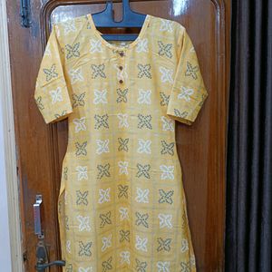 Bandhej Print Lime Yellow Colour