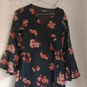 SASSAFRAS BLACK FLORAL DRESS