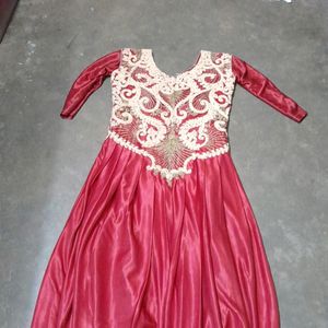 Maroon Art Silk Grown