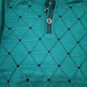 Men Green High Neck Thirt