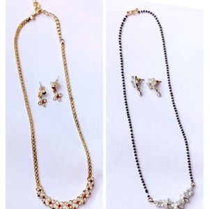 Gold Plated Mangal sutra With Tops / Chain Set