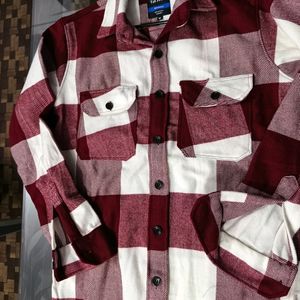 RED & WHITE WOOLEN SHIRT