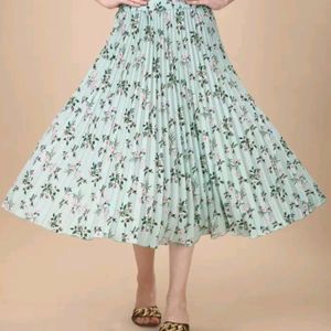 Floral Midi A-line Flare Skirt