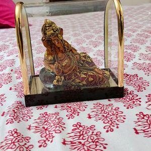 Fibreglass Goldplated Lord Ganpati Idol With Frame