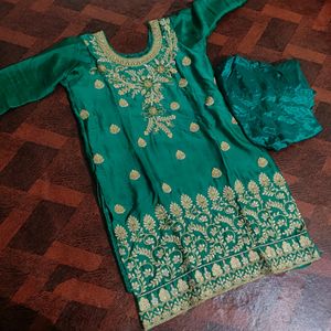 Green Shalwar Kurta Without Dupatta