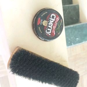 Shoe Polish And Brush Rarely Used..