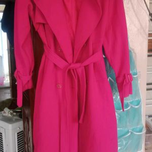 Hot Pink Coat With Belt