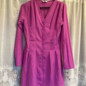 Magenta Fitted Waist Dress