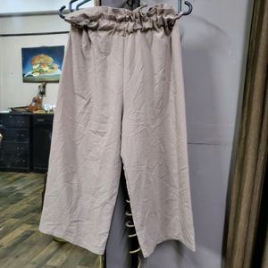 Beige Paperbag Trousers