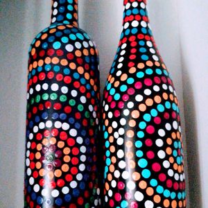 Handpainted Glass Bottles for home decor