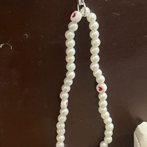 Pearl Heart Phone Charm