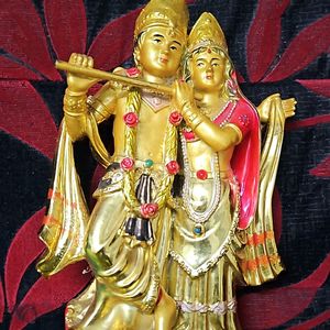 Krishna And Radha Golden Showpiece