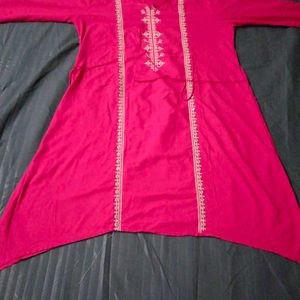 Pink Asymmetric Kurti