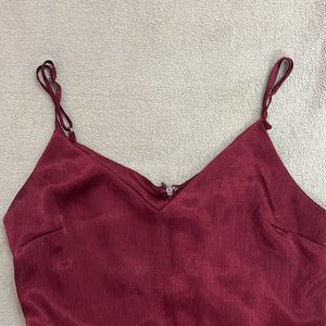 Maroon Jumpsuit With A Belt