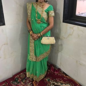 Sea Green Saree