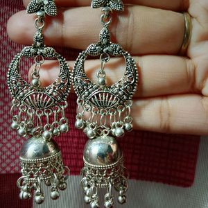 Trending German Silver Oxidised Earrings