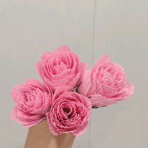 Handmade Pink Roses (Set Of 2)