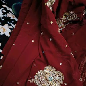 Red Wedding Saree With Blouse ♥️