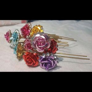 14 🌹 Rose Design Hair Pins.....multi Colour