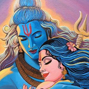 Shiv Parvati Canvas Painting