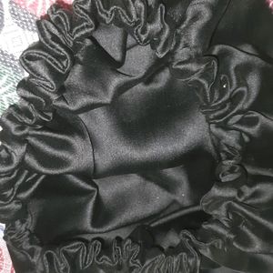 Black Satin Bonnet For Curly Hair❤️