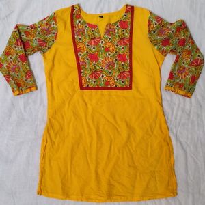 Yellow Short Kurti