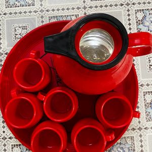 6pcs -TEA CUP SET WITH THERMOS TRAY❤️